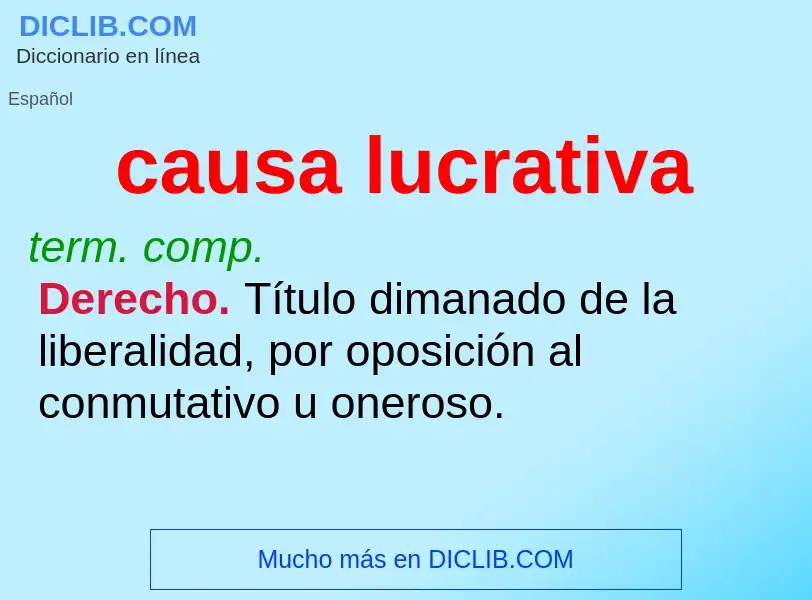 Che cos'è causa lucrativa - definizione