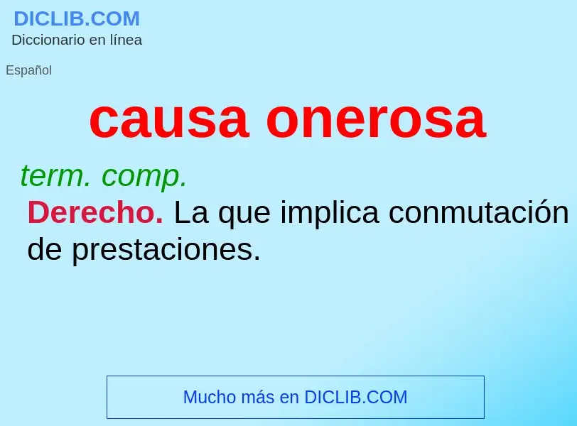 Wat is causa onerosa - definition