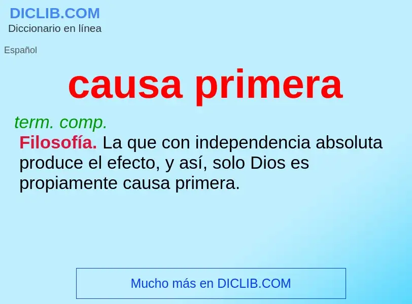 Wat is causa primera - definition