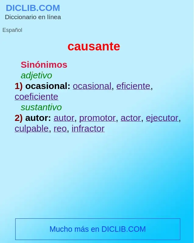 Wat is causante - definition