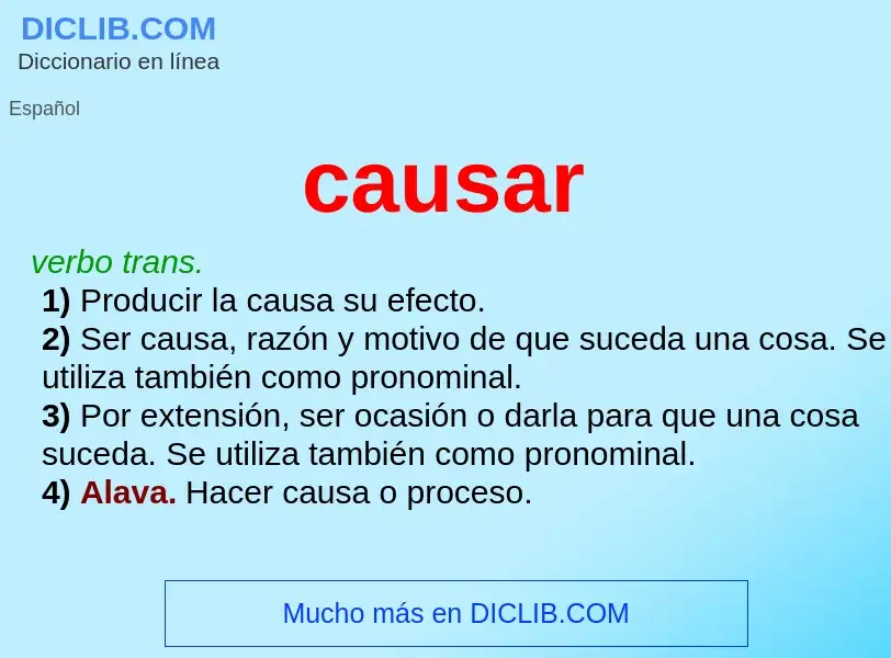 What is causar - meaning and definition