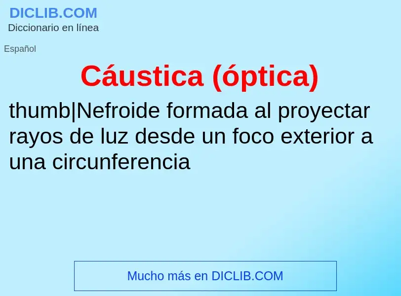 ¿Qué es Cáustica (óptica)? - significado y definición