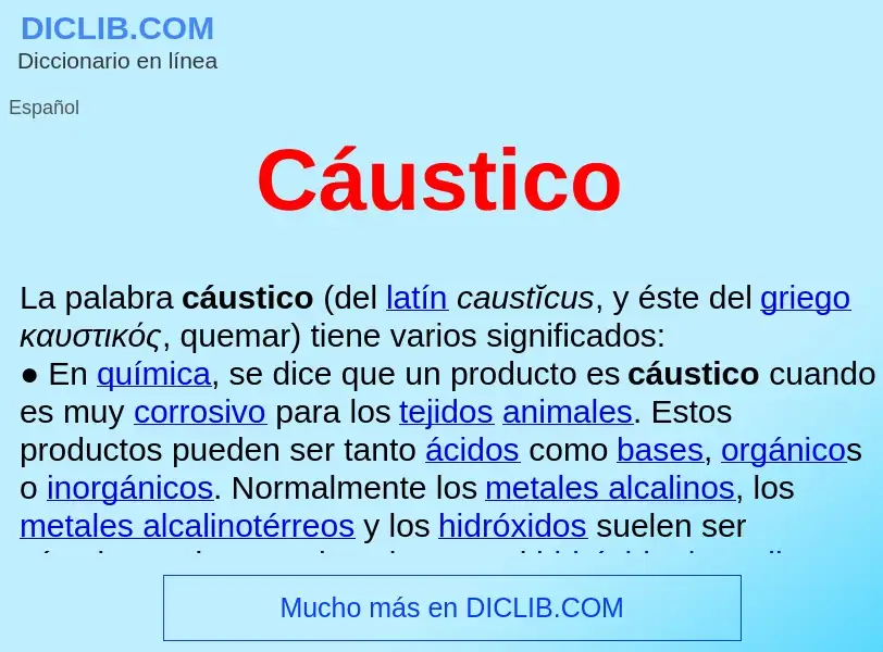 What is Cáustico  - meaning and definition