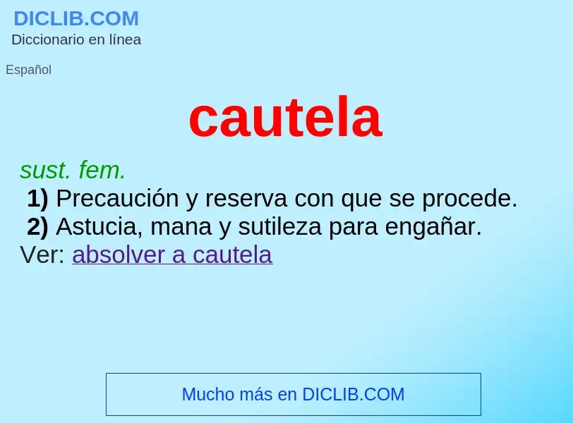 What is cautela - meaning and definition