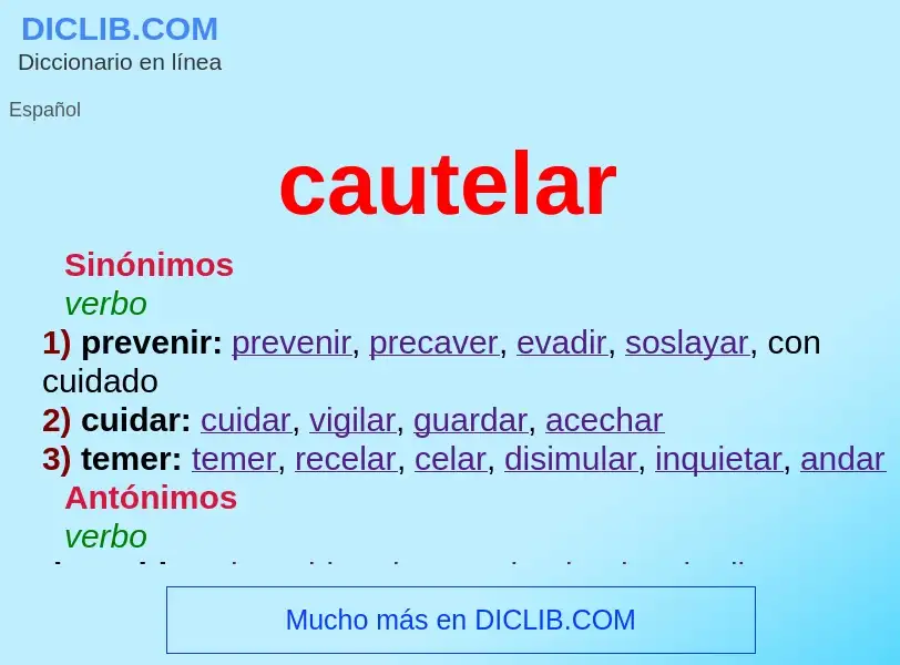 What is cautelar - meaning and definition