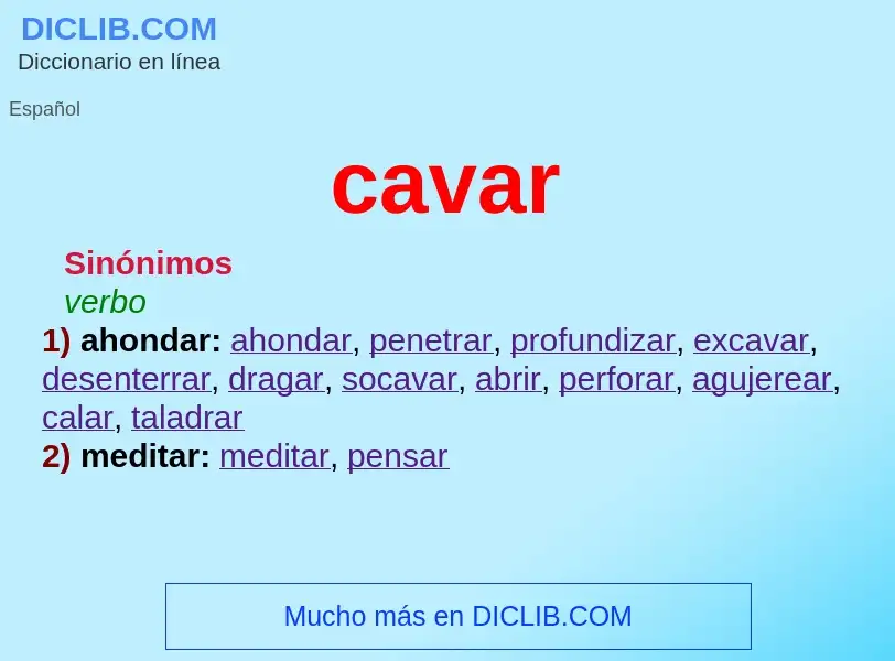 Was ist cavar - Definition