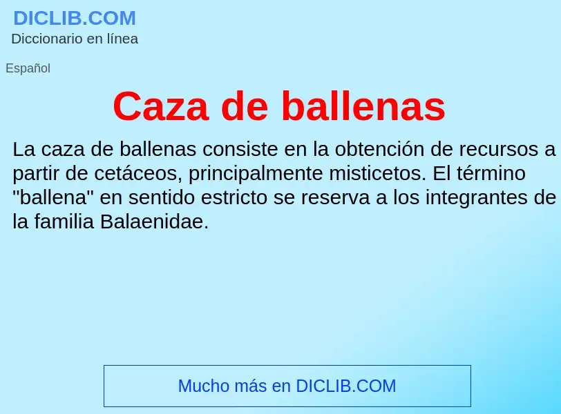 Что такое Caza de ballenas - определение