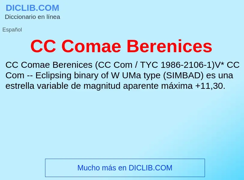 Was ist CC Comae Berenices - Definition