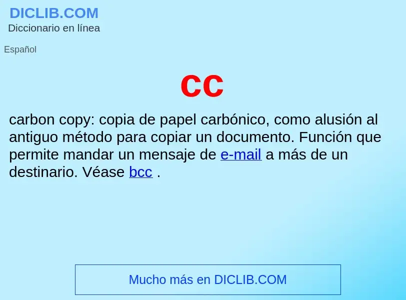 Wat is cc - definition