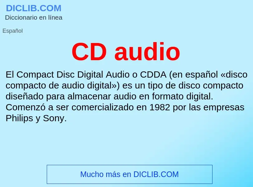 Was ist CD audio - Definition