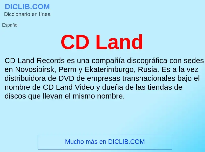 Was ist CD Land - Definition