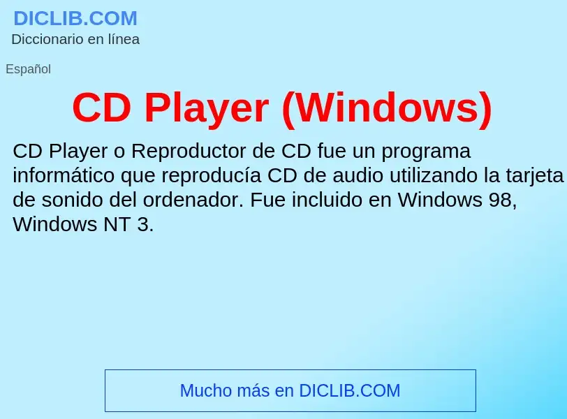 Was ist CD Player (Windows) - Definition