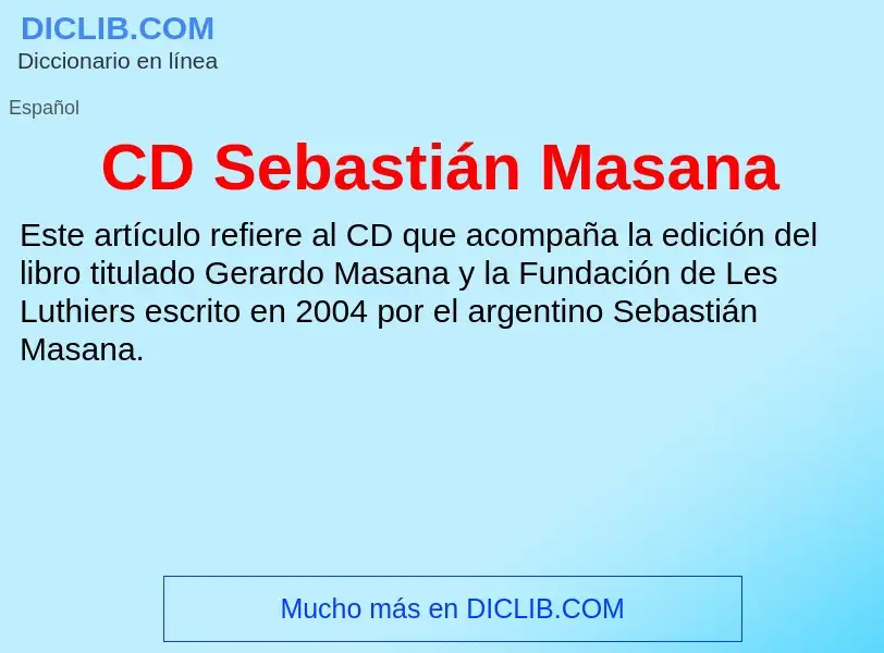 Was ist CD Sebastián Masana - Definition