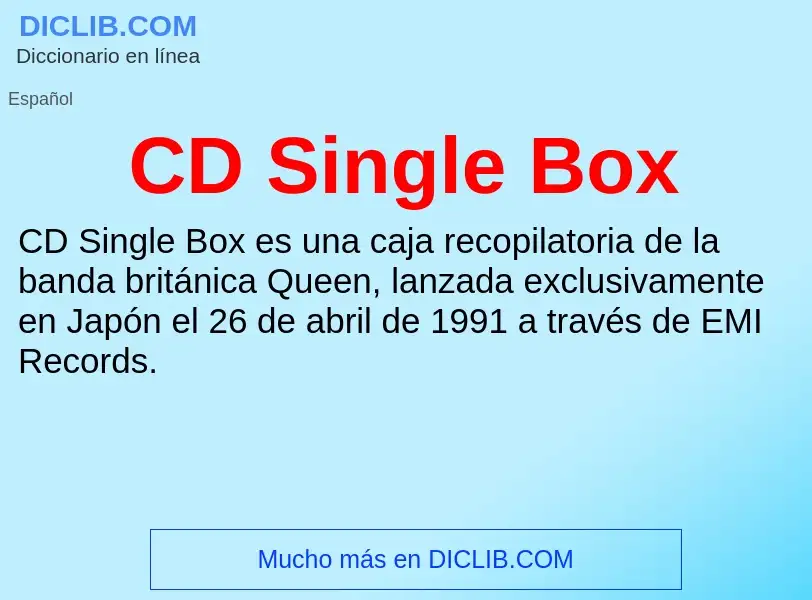 Was ist CD Single Box - Definition