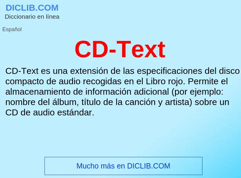 Che cos'è CD-Text - definizione