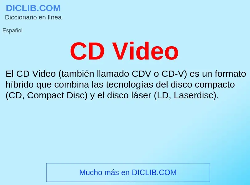 Was ist CD Video - Definition