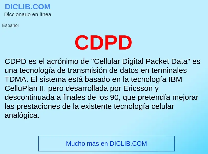 ¿Qué es CDPD? - significado y definición