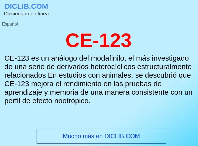 ¿Qué es CE-123? - significado y definición