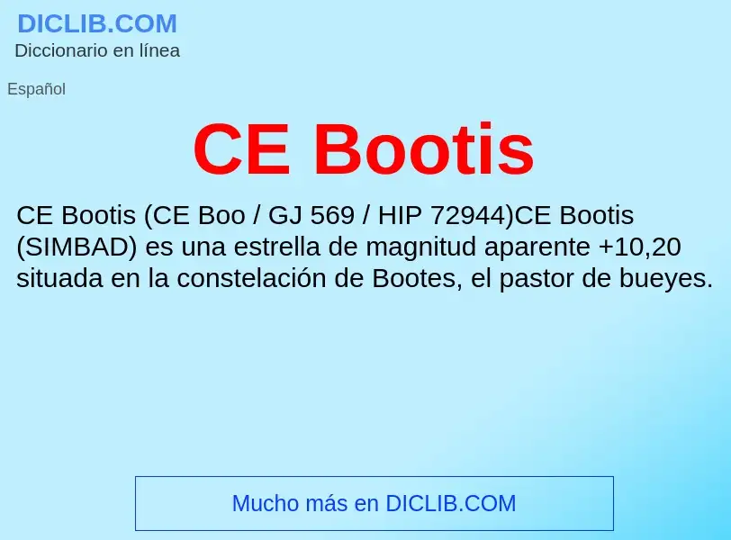 ¿Qué es CE Bootis? - significado y definición