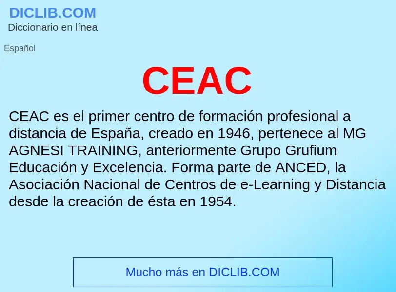 ¿Qué es CEAC? - significado y definición