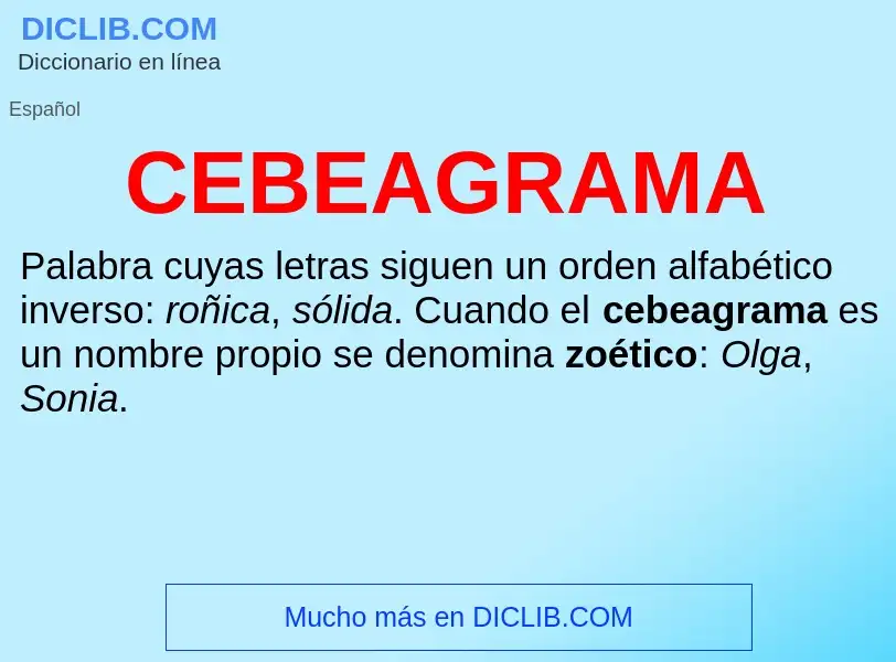 ¿Qué es CEBEAGRAMA? - significado y definición