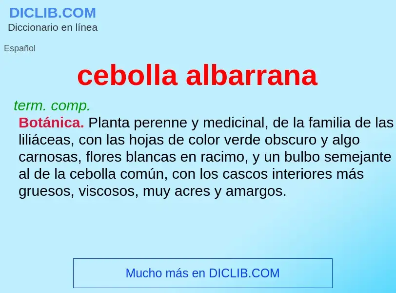 What is cebolla albarrana - meaning and definition