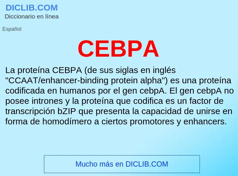 ¿Qué es CEBPA? - significado y definición