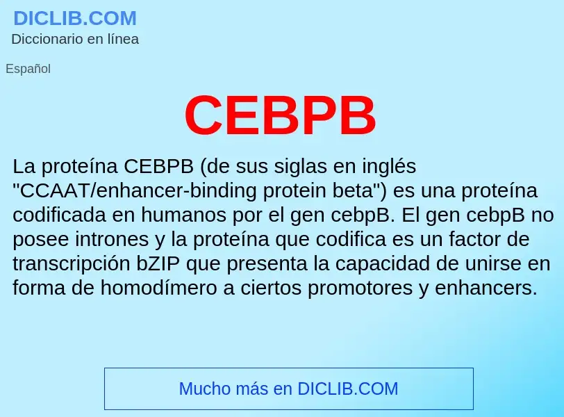 ¿Qué es CEBPB? - significado y definición