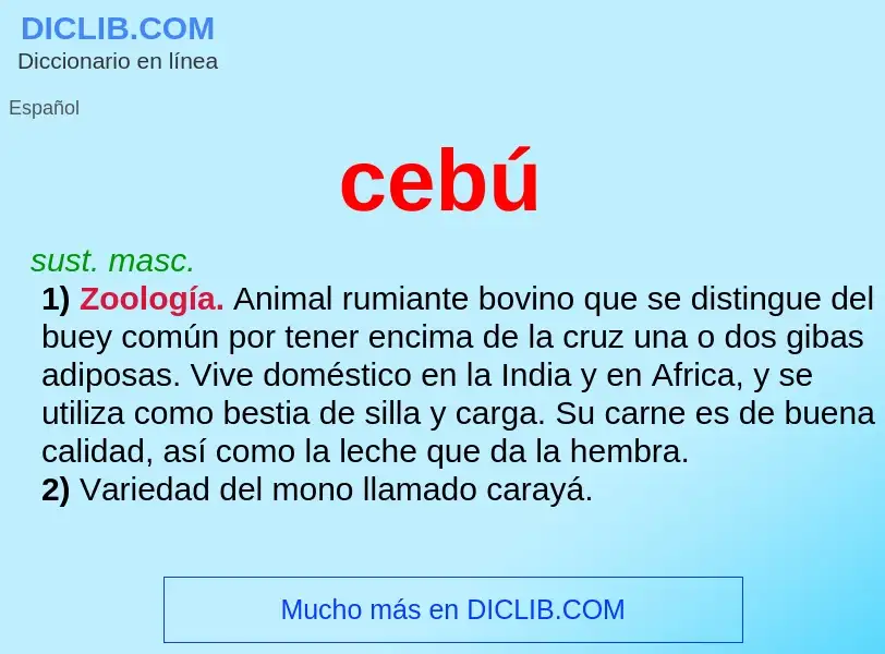 ¿Qué es cebú? - significado y definición