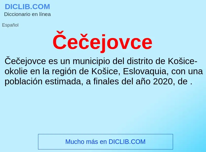 What is Čečejovce - meaning and definition