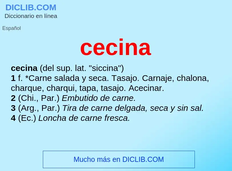 O que é cecina - definição, significado, conceito