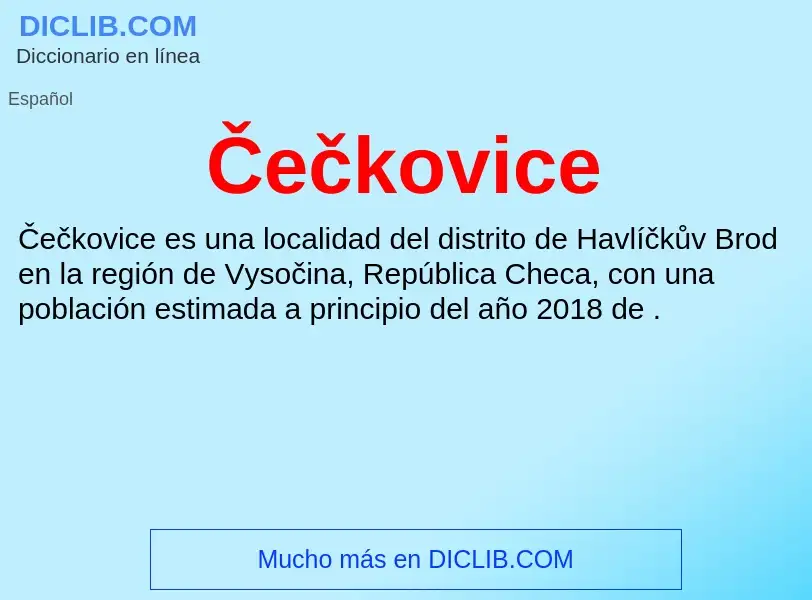 Wat is Čečkovice - definition