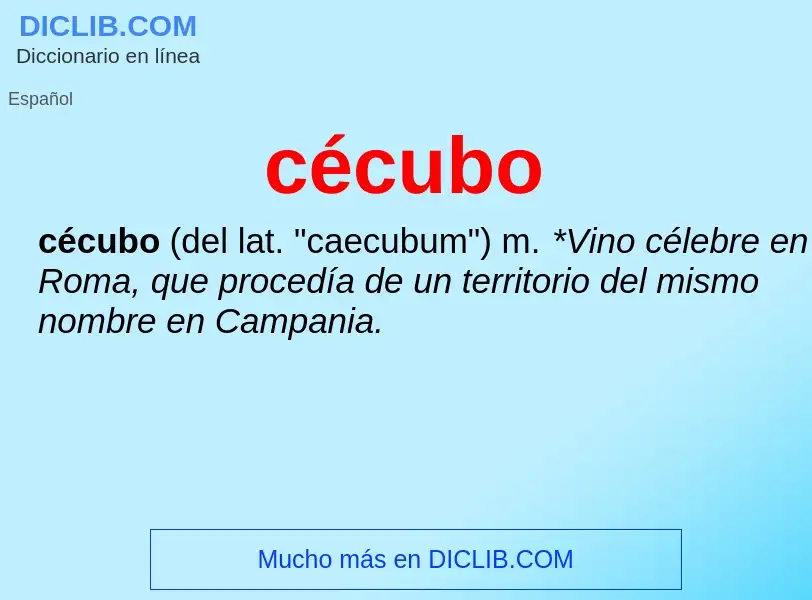 ¿Qué es cécubo? - significado y definición