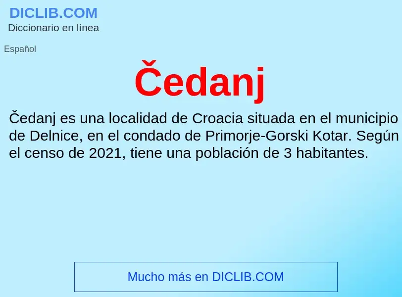 Wat is Čedanj - definition