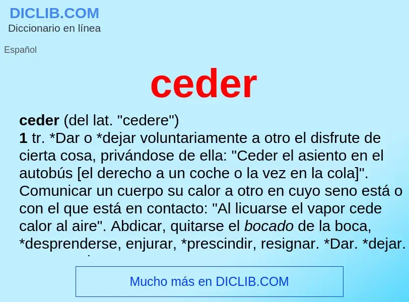 What is ceder - meaning and definition