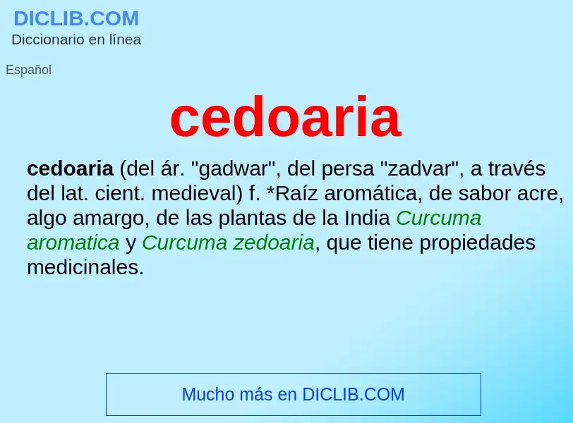 O que é cedoaria - definição, significado, conceito