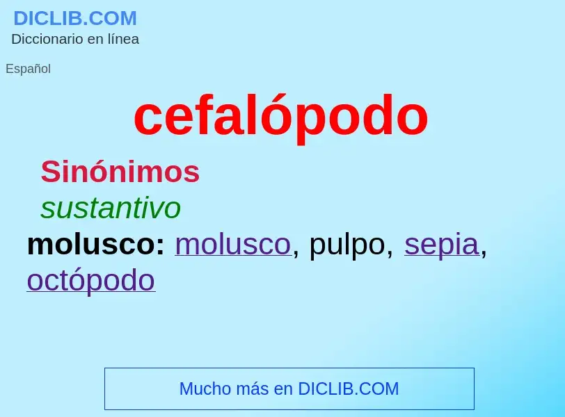 What is cefalópodo - definition