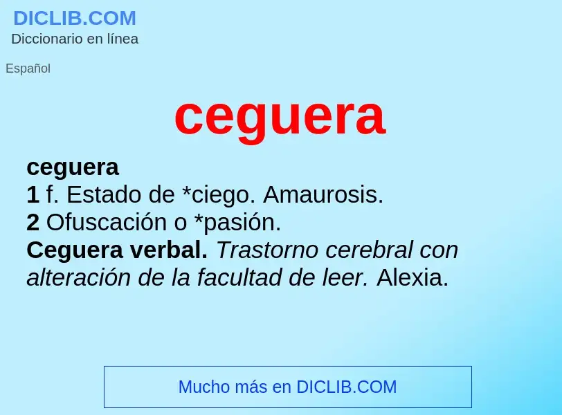 ¿Qué es ceguera? - significado y definición