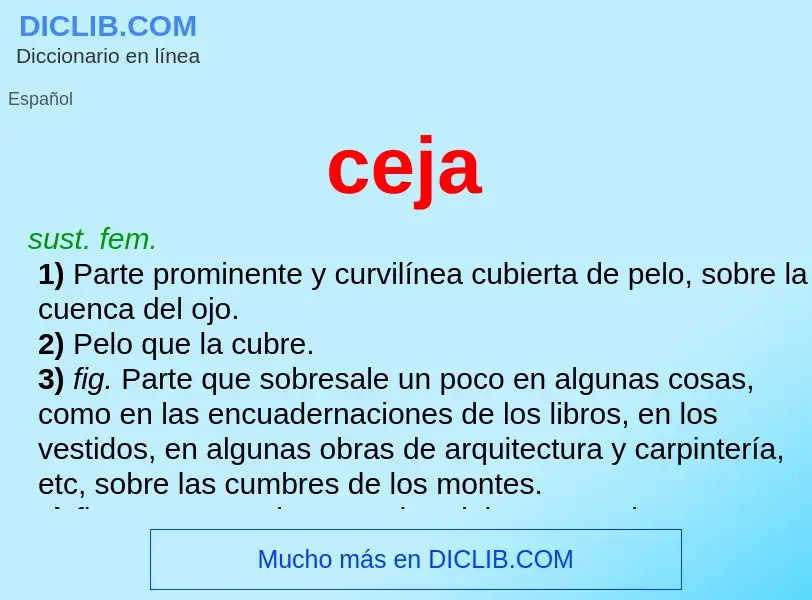 ¿Qué es ceja? - significado y definición