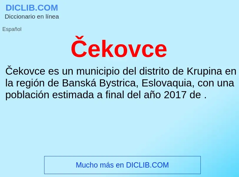 Wat is Čekovce - definition