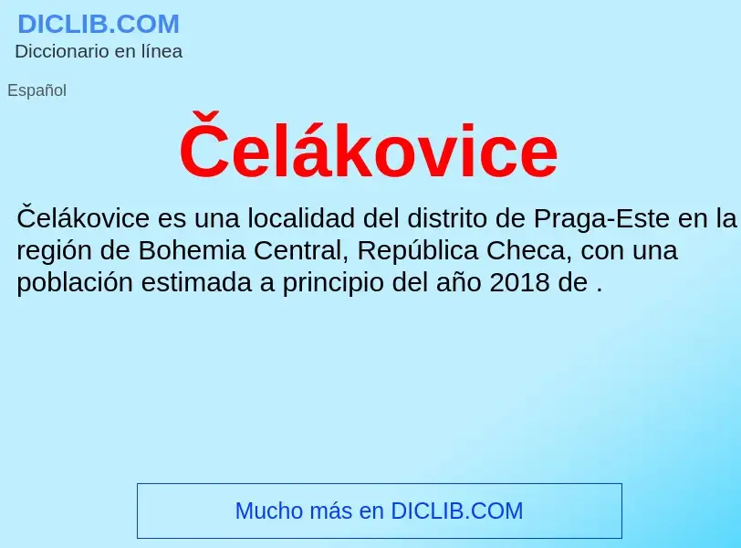 Was ist Čelákovice - Definition