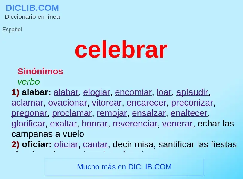 What is celebrar - meaning and definition