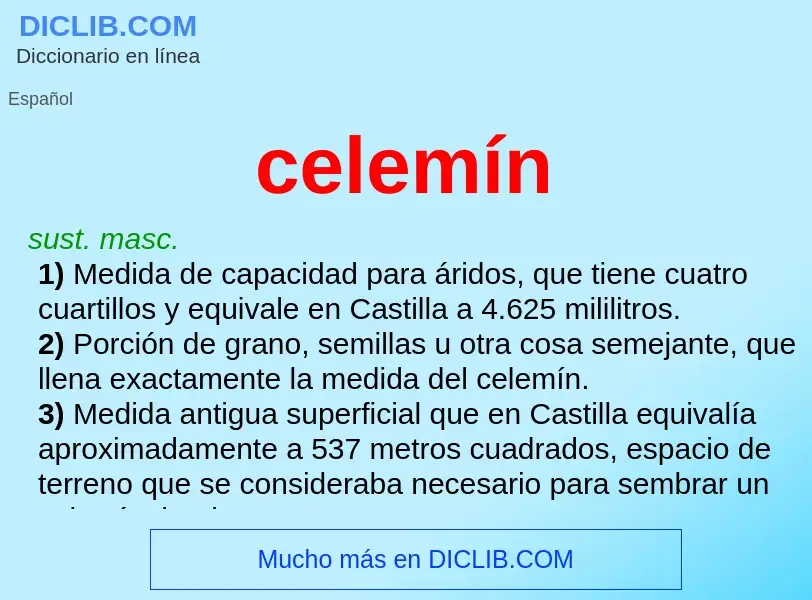 ¿Qué es celemín? - significado y definición