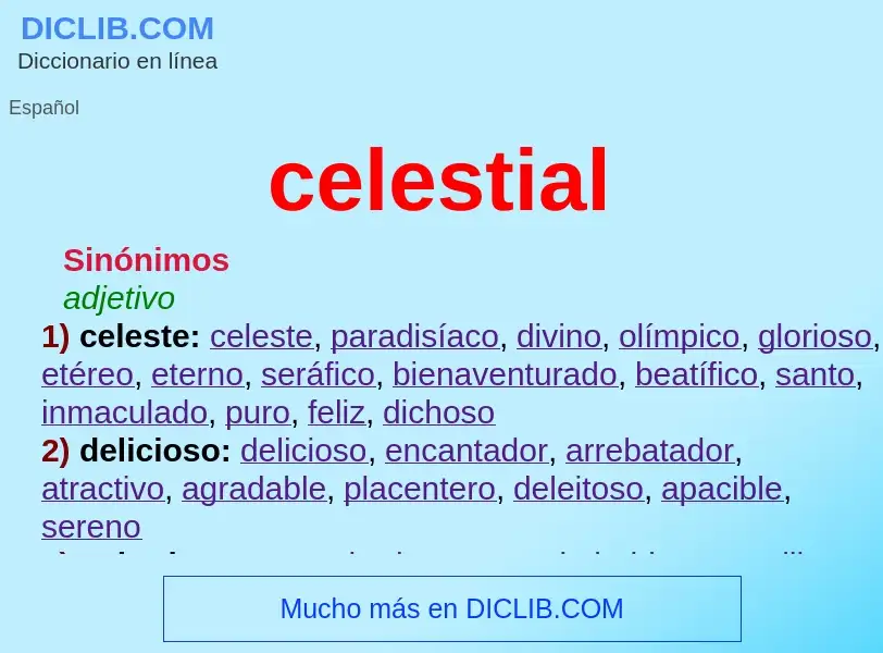 What is celestial - meaning and definition