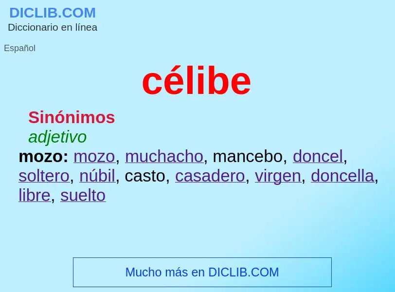 Wat is célibe - definition