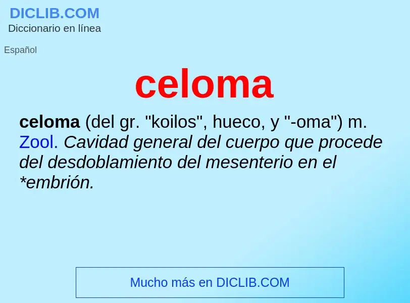 ¿Qué es celoma? - significado y definición