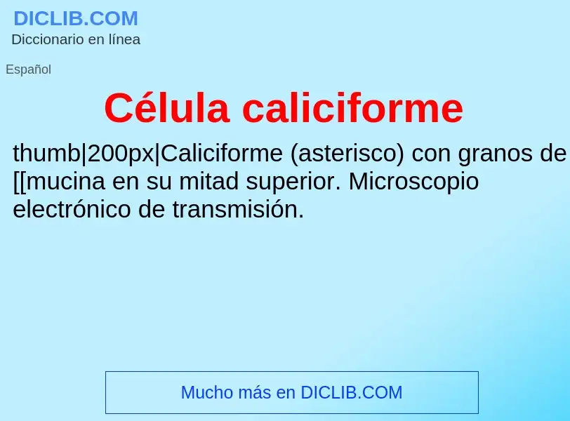 ¿Qué es Célula caliciforme? - significado y definición