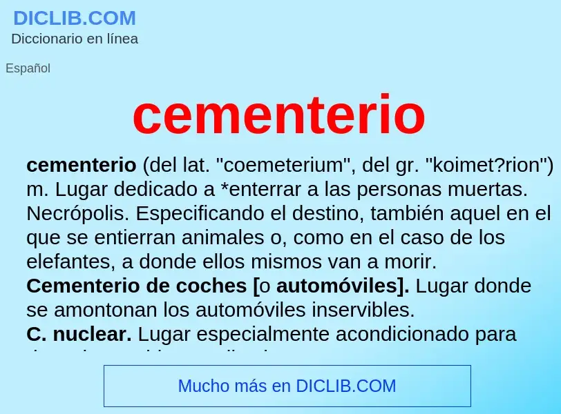 What is cementerio - definition