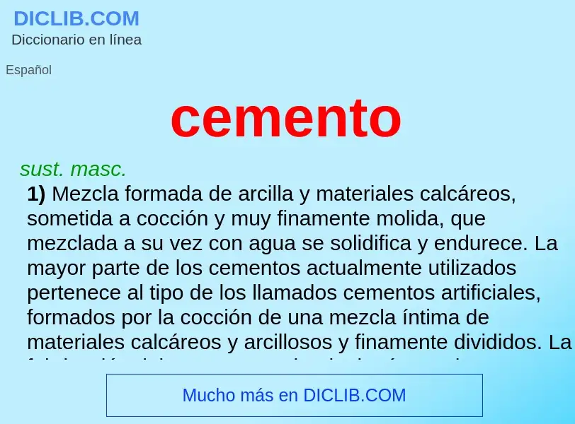 ¿Qué es cemento? - significado y definición