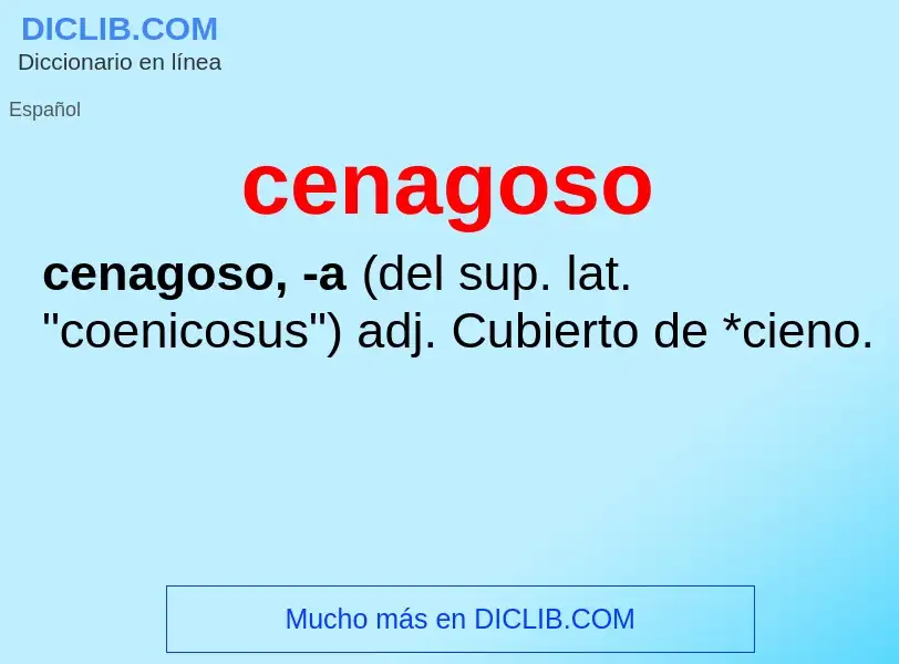 Was ist cenagoso - Definition